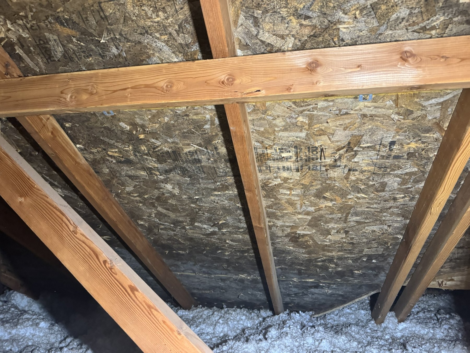 Attic remediation before, area 1